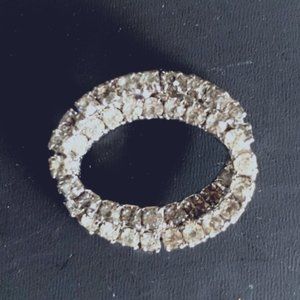 Vintage Double Rhinestone Circle Pin